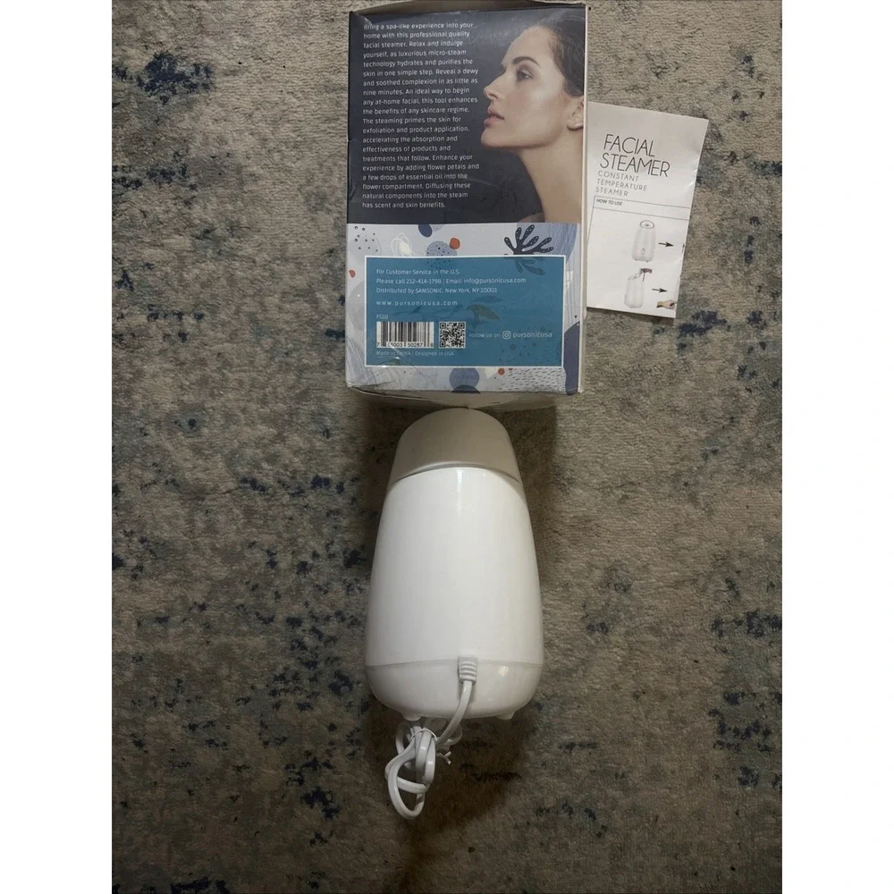 Pursonic Facial Steamer Moisturizing Hydrates Purifies Cleanses & Nourishes Skin